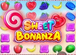 Casino Sweet Bonanza game with colorful candies and fruits.  BetOnRed Casino Online